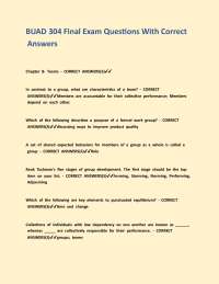 BUAD 304 Final Exam Questions With Correct Answers