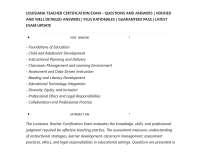 LOUISIANA TEACHER CERTIFICATION EXAM – QUESTIONS AND ANSWERS | VERIFIED AND WELL DETAILED