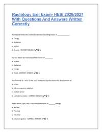 Radiology Exit Exam – HESI 2026/2027 with Questions and Answers Written Correctly – Comple
