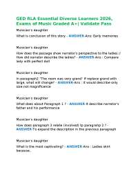 GED RLA Essential Diverse Learners 2026, Exams of Music Graded A+| Validate Pass