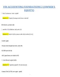 Financial Accounting Foundations 2: Owner’s Equity Review 2025/2026 PDF