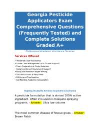 Georgia Pesticide Applicators Exam Comprehensive Questions (Frequently Tested) and Complet