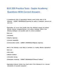 BUS 209 Practice Tests - Saylor Academy Questions With Correct Answers.