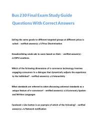 Bus 230 Final Exam Study Guide Questions With Correct Answers