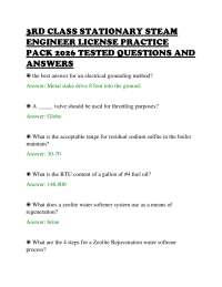 3RD CLASS STATIONARY STEAM ENGINEER LICENSE PRACTICE PACK 2026 TESTED QUESTIONS AND ANS