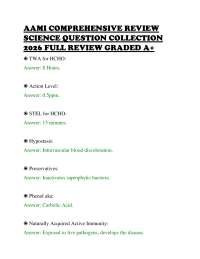 AAMI COMPREHENSIVE REVIEW SCIENCE QUESTION COLLECTION 2026 FULL REVIEW GRADED A+