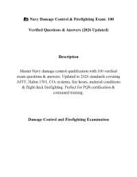 Navy Damage Control & Firefighting Exam: 100 Verified Questions & Answers (2026 Updated)