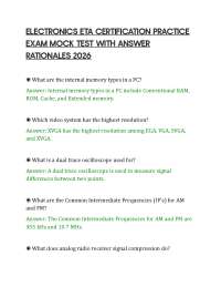 ELECTRONICS ETA CERTIFICATION PRACTICE EXAM MOCK TEST WITH ANSWER RATIONALES 2026