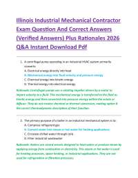 Illinois Industrial Mechanical Contractor Exam Question And Correct Answers