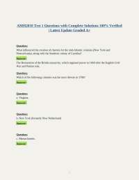 AMH2010 Test 1 Questions with Complete Solutions 100% Verified | Latest Update Graded A+