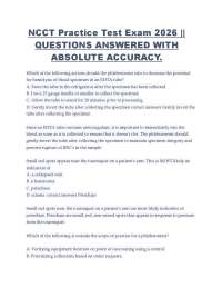 NCCT Phlebotomy Practice Test | 150+ Questions & Answers