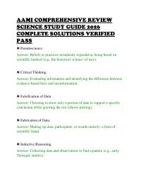 AAMI COMPREHENSIVE REVIEW SCIENCE STUDY GUIDE 2026 COMPL