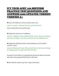 IVY TECH APHY 102 MIDTERM PRACTICE TEST QUESTIONS AND ANSWERS 2026 UPDATED VERSION VERIFIE