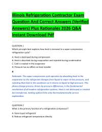 Illinois Refrigeration Contractor Exam Question And Correct Answers (Verified Answers)