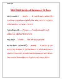 WGU C483 Principles of Management | Complete 2026-2027 Exam Study Guide | Latest OA Review