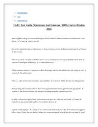 TABC Test Guide - Questions And Answers - 100% Correct Review 2026