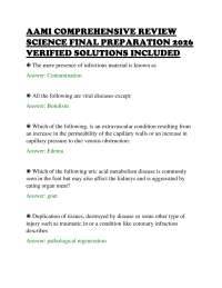 AAMI COMPREHENSIVE REVIEW SCIENCE FINAL PREPARATION 2026 VERIFIED SOLUTIONS INCLUDED