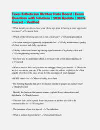 Texas Esthetician Written State Board | Real Questions and Answers | 100% Correct - A+