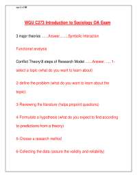 WGU C273 Introduction to Sociology OA Exam Study Guide | Questions and Complete Answers |