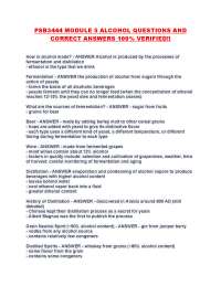 PSB3444 MODULE 5 ALCOHOL QUESTIONS AND CORRECT ANSWERS 100% VERIFIED!!