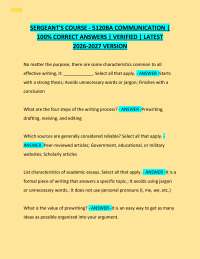 SERGEANT'S COURSE - 5120BA COMMUNICATION | 100% CORRECT ANSWERS | VERIFIED | LATEST 202