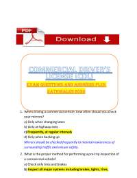 Commercial Driver’s License CDL Exam (PDF) | 2026 Practice Questions & Answers