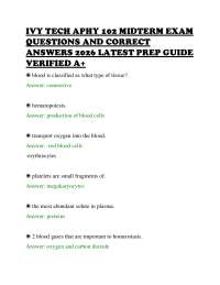 IVY TECH APHY 102 MIDTERM EXAM QUESTIONS AND CORRECT ANSWERS 2026 LATEST PREP GUIDE VERIFI