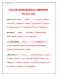 WGU C715 Workforce Behavior and Organizational Dynamics | Complete 2026-2027 Exam Study Gu