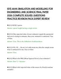 ISYE 6644 SIMULATION AND MODELLING FOR ENGINEERING AND SCIENCE FINAL PAPER 2026 COMPLETE S