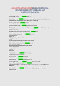 GEORGETTE REVIEW PMHNP PSYCHIATRIC-MENTAL HEALTH NURSE PRACTITIONER 2026-2027 QUESTIONS