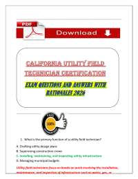 Utility Technician, Field Technician, Utility Certification, Exam Questions, Practice Test