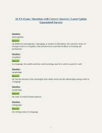 ALTA Exam | Questions with Correct Answers | Latest Update Guaranteed Success