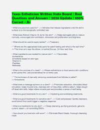 Texas Esthetician Written State Board | Actual Questions and Answers | 100% Correct - Ver