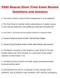 PADI Rescue Diver Final Exam Review 2026 Actual Questions and Correct Answers (Latest 2027