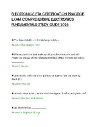 ELECTRONICS ETA CERTIFICATION PRACTICE EXAM COMPREHENSIVE ELECTRONICS FUNDAMENTALS STUDY G