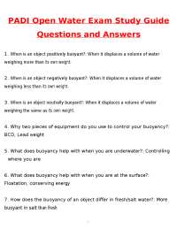 PADI Open Water Exam Study Guide 2026 Actual Questions & Correct Answers Latest 2026- 2027