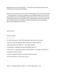 Bellingham Electrical License Examination — Local Code Exam: 200 Practice Questions with