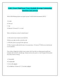 TABC (Texas) Final Exam (Texas Alcoholic Beverage Commission) Questions And Answers