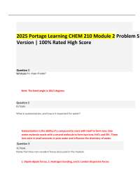 2025 Portage Learning CHEM 210 Module 2 Problem S Version | 100% Rated High Score