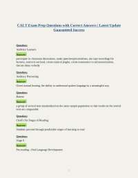 CALT Exam Prep Questions with Correct Answers | Latest Update Guaranteed Success