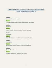 AMH 2010 Chapter 3 Questions with Complete Solutions 100% Verified | Latest Update Graded