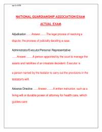 National Guardianship Association (NGA) Exam Study Guide | Complete Q&A with Verified Answ
