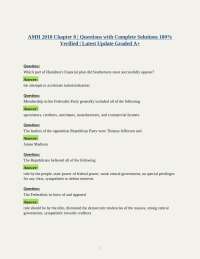 AMH 2010 Chapter 8 | Questions with Complete Solutions 100% Verified | Latest Update Grade