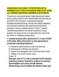 CSUSM NURS 316A EXAM 1 PATHOPHYSIOLOGY & PHARMACOLOGY FOR ACCELERATED BSN STUDY GUIDE