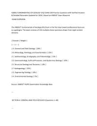 ASBOG FUNDAMENTALS OF GEOLOGY (FG) EXAM 200 Practice Questions with Verified Answers & De
