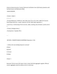 American Samoa Concrete / Cement Technician Certification Exam 200 Practice Questions with