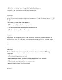 ASHRAE Air Distribution System Design 200 Practice Exam Questions Questions 1–25: Fundame