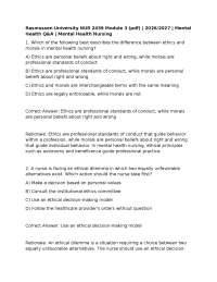 Rasmussen University NUR 2459 Module 3 (pdf) | 2026/2027 | Mental Health Q&A |