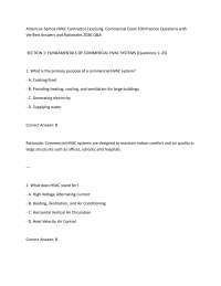 American Samoa HVAC Contractor Licensing Commercial Exam 200 Practice Questions with Ver
