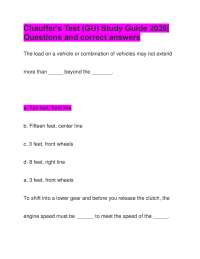 Chauffer's Test (GU) Study Guide 2026| Questions and correct answers